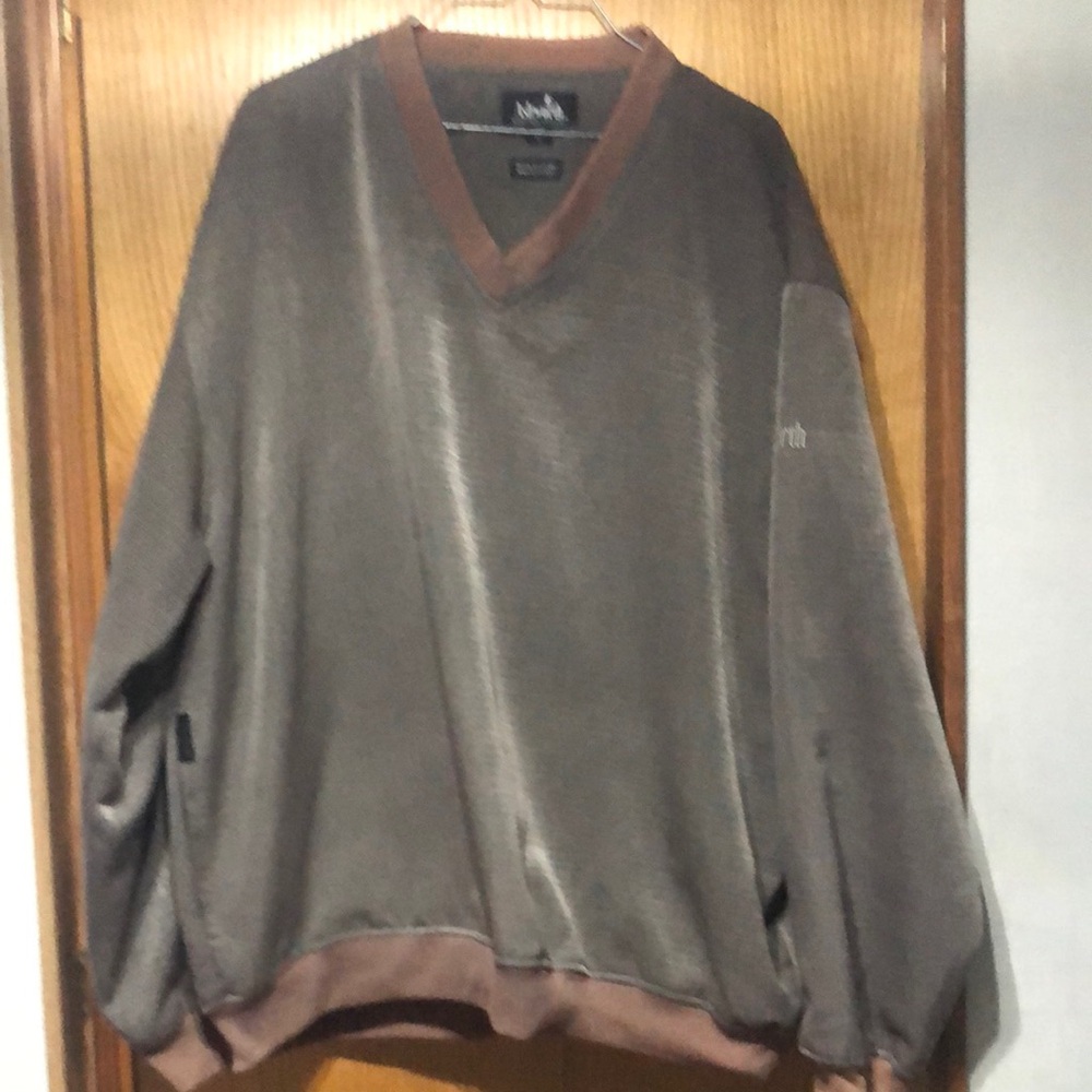 Ashworth Charcoal and Brown V-Neck Pull-Over Water&Wind‎ Resistant